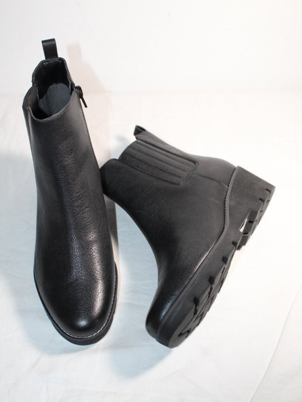 NEW Vionic Aria 2.0 Platform Mini Wedge Bootie Boots Black Leather Zip 40 US 9